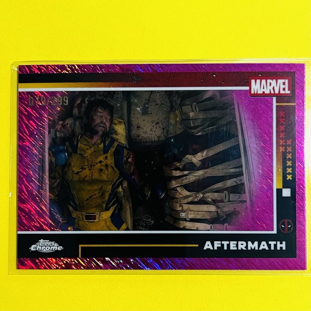 2025 Topps Chrome Deadpool & Wolverine Pink Shimmer /299 #76 AFTERMATH Marvel